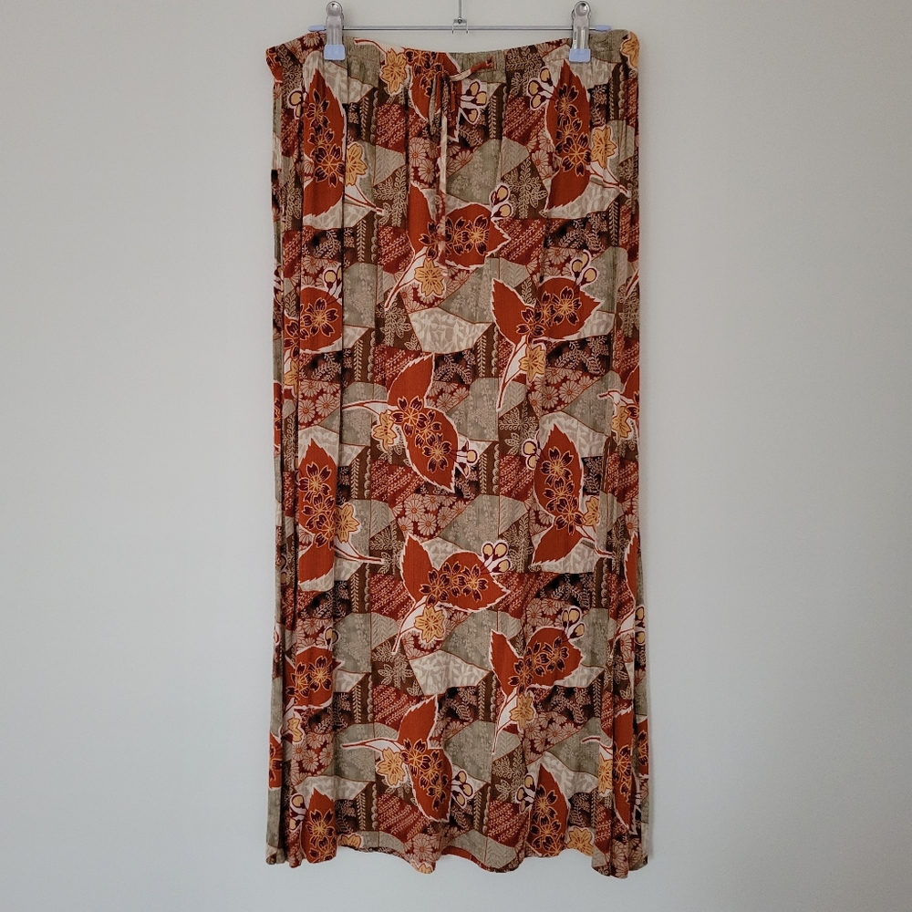Notations Floral Earthy Boho Maxi‎ Pencil Skirt Size L